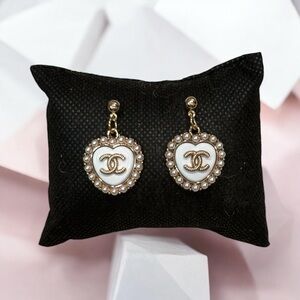 Upcycled Stamped Heart Earrings